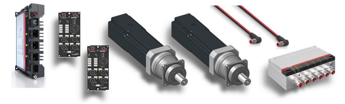 ForceLoop control loading hardware: Beckhoff servo drives, electric cylinders, IPC, and cabling